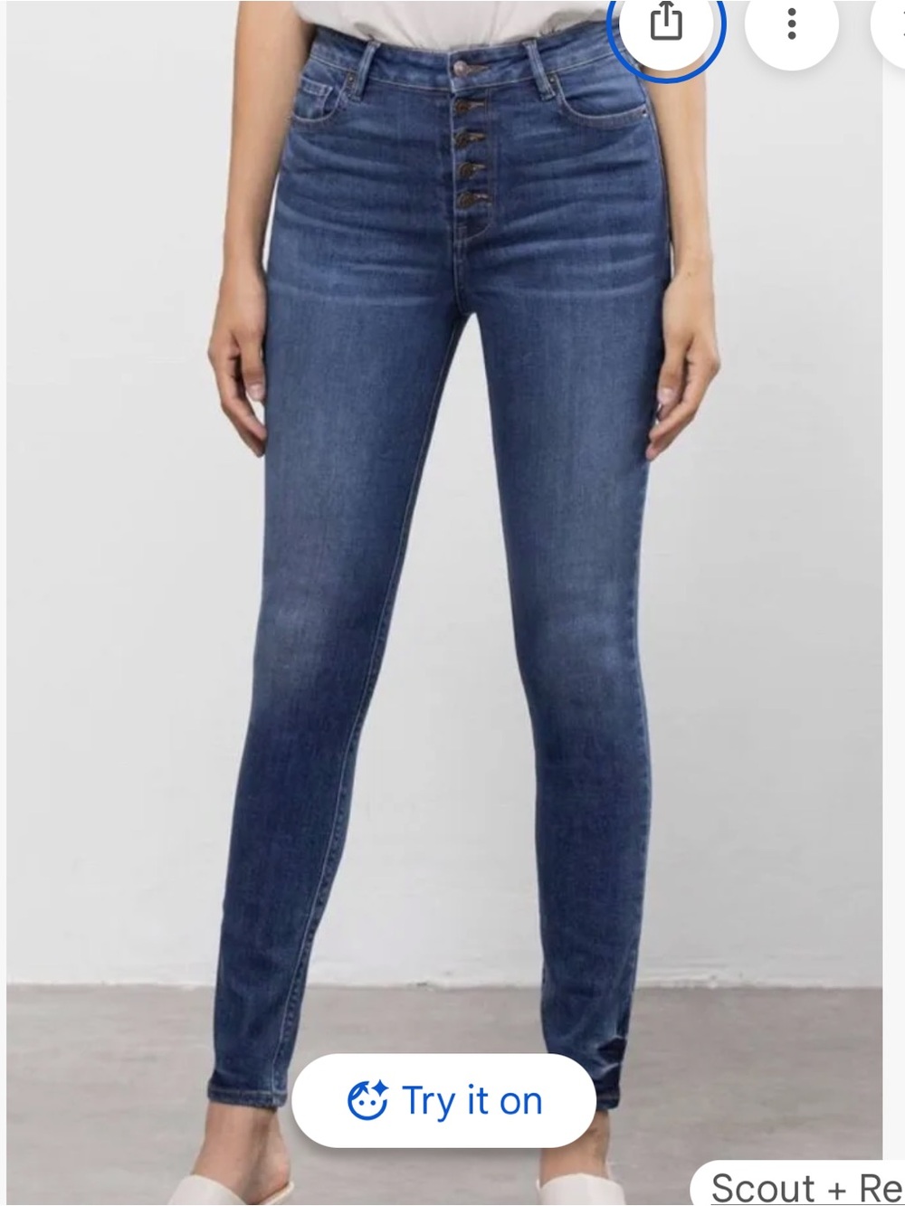 Hidden High-Rise Button-Fly Skinny Jeans in Medium Blue